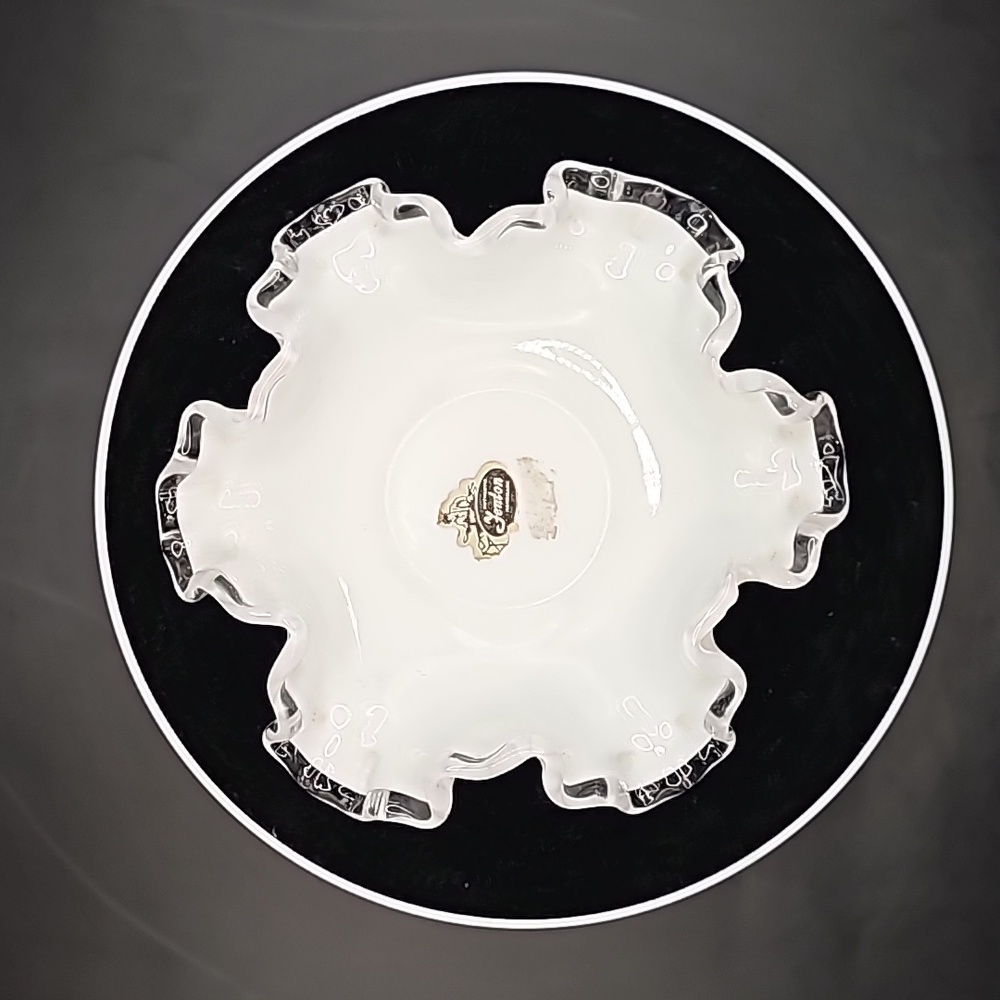 Fenton Silver Crest Milk Glass Dish